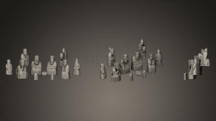 3D model Lewis Chess Set (STL)